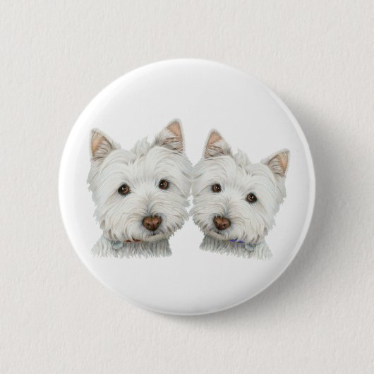 Badge Rond 5 Cm Chiens mignons de Westie (Devant)