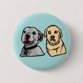 Badge Rond 5 Cm Chiens Mignons Mèmes (Devant)
