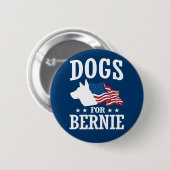 BADGE ROND 5 CM CHIENS POUR BERNIE SANDERS (Devant & derrière)