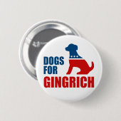 BADGE ROND 5 CM CHIENS POUR GINGRICH (Devant & derrière)