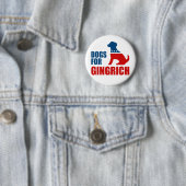 BADGE ROND 5 CM CHIENS POUR GINGRICH (En situation)