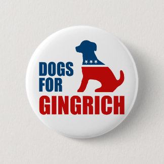 BADGE ROND 5 CM CHIENS POUR GINGRICH