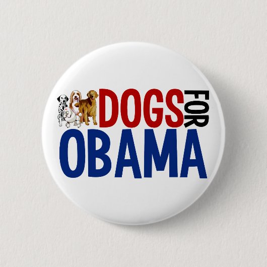 Badge Rond 5 Cm Chiens pour Obama (Devant)