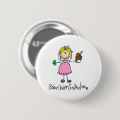 Badge Rond 5 Cm Chiffre bébé de bâton en construction (Devant & derrière)