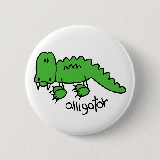 Badge Rond 5 Cm Chiffre bouton de bâton d'alligator (Devant)