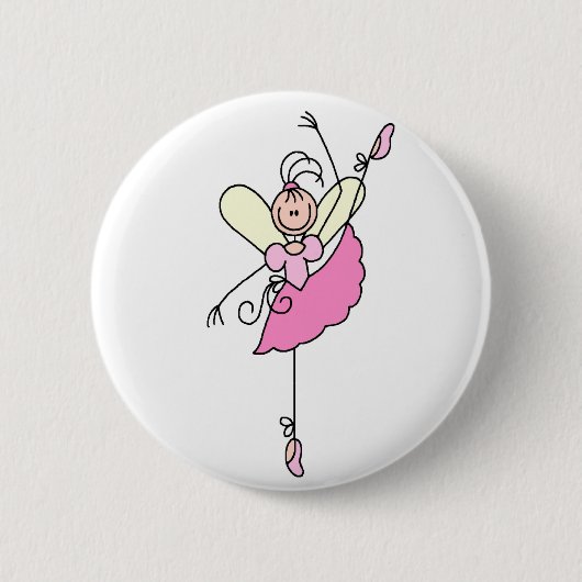 Badge Rond 5 Cm Chiffre bouton de bâton de ballerine (Devant)