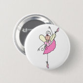 Badge Rond 5 Cm Chiffre bouton de bâton de ballerine (Devant & derrière)