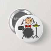 Badge Rond 5 Cm Chiffre bouton de bâton de batteur (Devant & derrière)