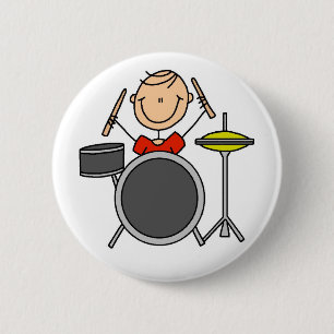 Badge Rond 5 Cm Chiffre bouton de bâton de batteur