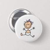 Badge Rond 5 Cm Chiffre bouton de bâton de bébé (Devant & derrière)