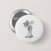 Badge Rond 5 Cm Chiffre bouton de bâton de chat (Devant & derrière)