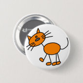 Badge Rond 5 Cm Chiffre bouton de bâton de chat (Devant & derrière)