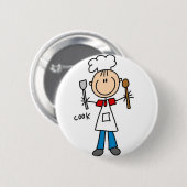 Badge Rond 5 Cm Chiffre bouton de bâton de cuisinier (Devant & derrière)