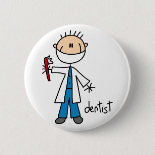 Badge Rond 5 Cm Chiffre bouton de bâton de dentiste
