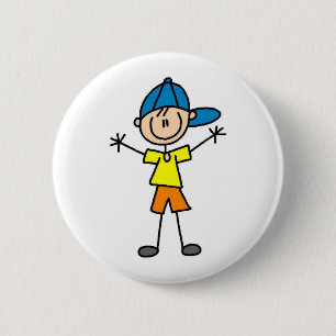 Badge Rond 5 Cm Chiffre bouton de bâton de garçon