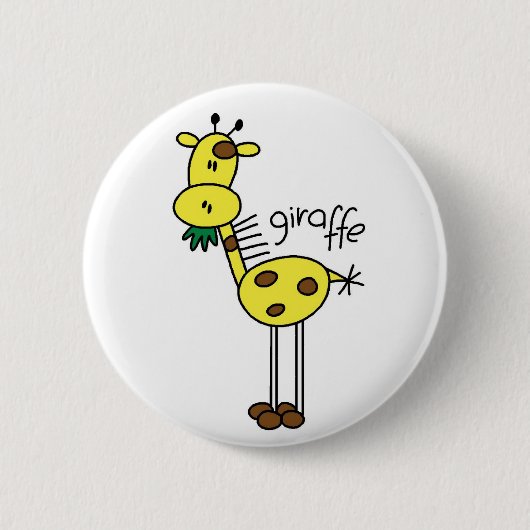 Badge Rond 5 Cm Chiffre bouton de bâton de girafe (Devant)