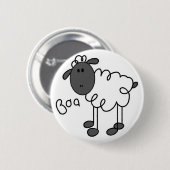 Badge Rond 5 Cm Chiffre bouton de bâton de moutons (Devant & derrière)