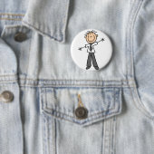 Badge Rond 5 Cm Chiffre bouton de bâton de papa (En situation)