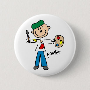 Badge Rond 5 Cm Chiffre bouton de bâton de peintre