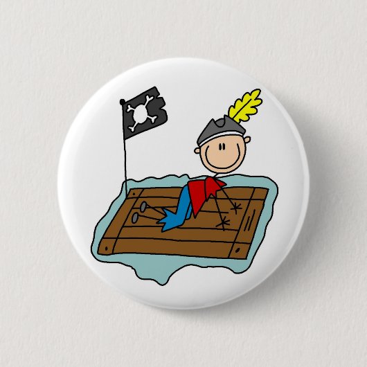 Badge Rond 5 Cm Chiffre bouton de bâton de pirate (Devant)