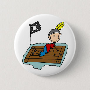 Badge Rond 5 Cm Chiffre bouton de bâton de pirate