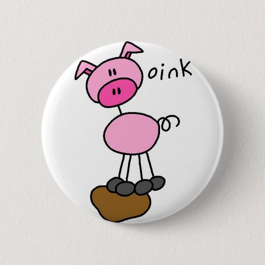 Badge Rond 5 Cm Chiffre bouton de bâton de porc (Devant)