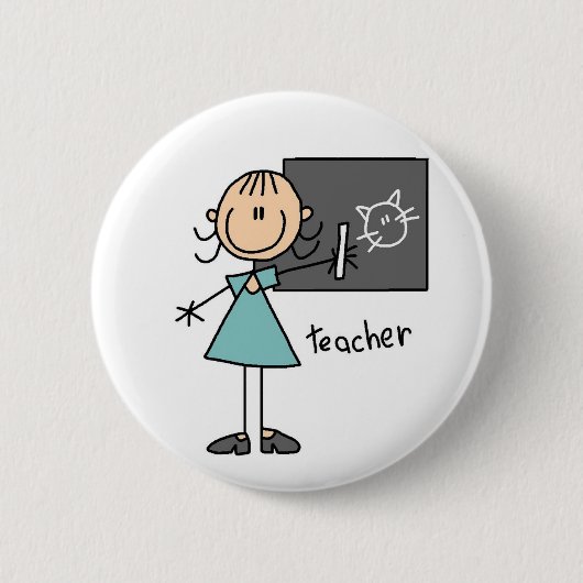 Badge Rond 5 Cm Chiffre bouton de bâton de professeur (Devant)