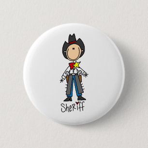 Badge Rond 5 Cm Chiffre bouton de bâton de shérif