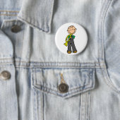 Badge Rond 5 Cm Chiffre bouton de bâton de trompette (En situation)