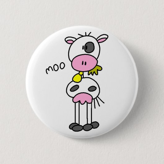 Badge Rond 5 Cm Chiffre bouton de bâton de vache (Devant)