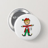 Badge Rond 5 Cm Chiffre bouton de bâton d'Elf de Noël (Devant & derrière)