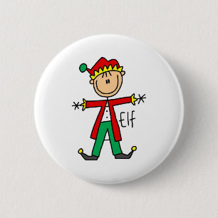 Badge Rond 5 Cm Chiffre bouton de bâton d'Elf de Noël
