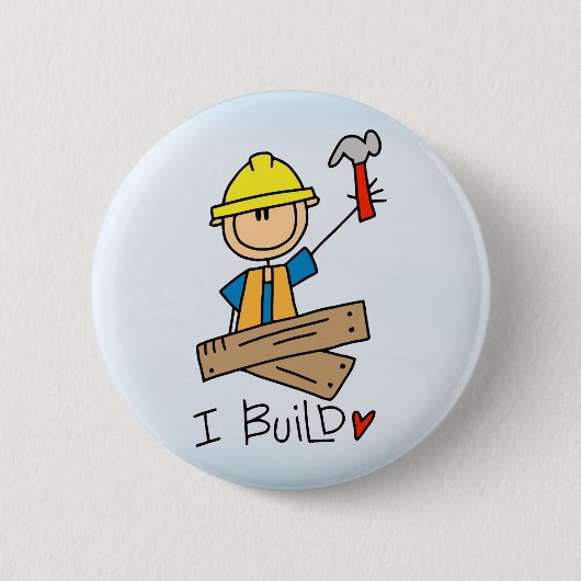 Badge Rond 5 Cm Chiffre charpentier de bâton (Devant)