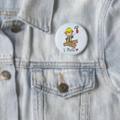 Badge Rond 5 Cm Chiffre charpentier de bâton (En situation)
