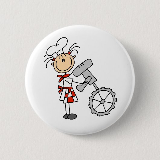 Badge Rond 5 Cm Chiffre chef de bâton à l'aide des boutons de (Devant)