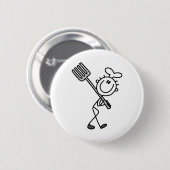 Badge Rond 5 Cm Chiffre chef de bâton avec la fourchette (Devant & derrière)