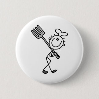 Badge Rond 5 Cm Chiffre chef de bâton avec la fourchette