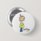 Badge Rond 5 Cm Chiffre de bâton attendant le bébé (Devant & derrière)