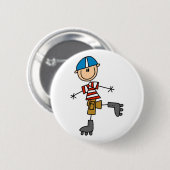 Badge Rond 5 Cm Chiffre de bâton de patinage de rouleau (Devant & derrière)