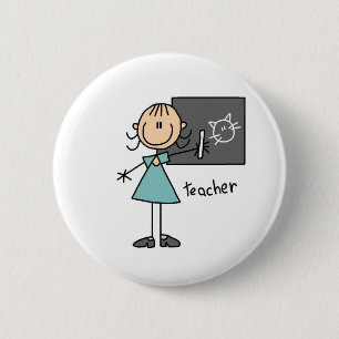Badge Rond 5 Cm Chiffre de bâton de professeur