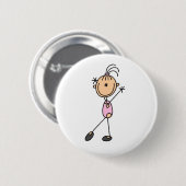 Badge Rond 5 Cm Chiffre de bâton gymnaste de fille dans le bouton (Devant & derrière)