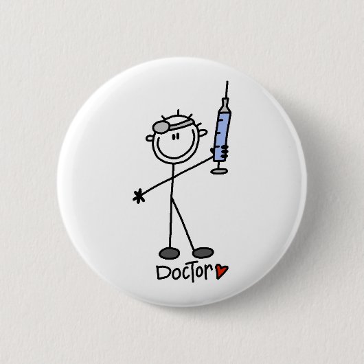 Badge Rond 5 Cm Chiffre docteur de bâton (Devant)