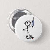 Badge Rond 5 Cm Chiffre docteur de bâton (Devant & derrière)