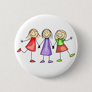 Badge Rond 5 Cm Chiffre enfants de bâton