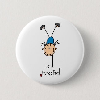Badge Rond 5 Cm Chiffre fille de bâton faisant le bouton d'appuis