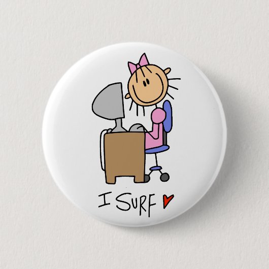 Badge Rond 5 Cm Chiffre internaute de bâton (Devant)