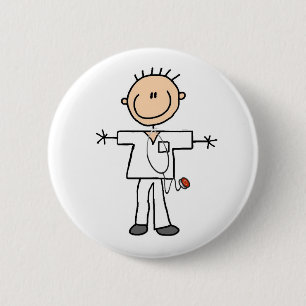 Badge Rond 5 Cm Chiffre masculin infirmière de bâton