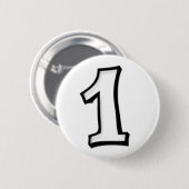 Badge Rond 5 Cm Chiffres stupides 1 Bouton blanc (Devant & derrière)