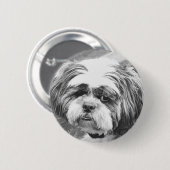 BADGE ROND 5 CM CHIH TZU DOG (Devant & derrière)