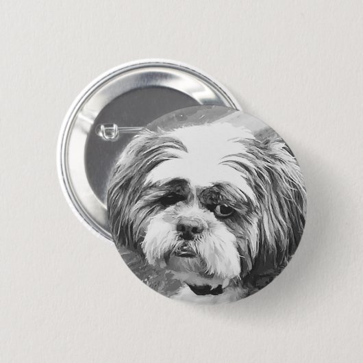 BADGE ROND 5 CM CHIH TZU DOG (Devant & derrière)